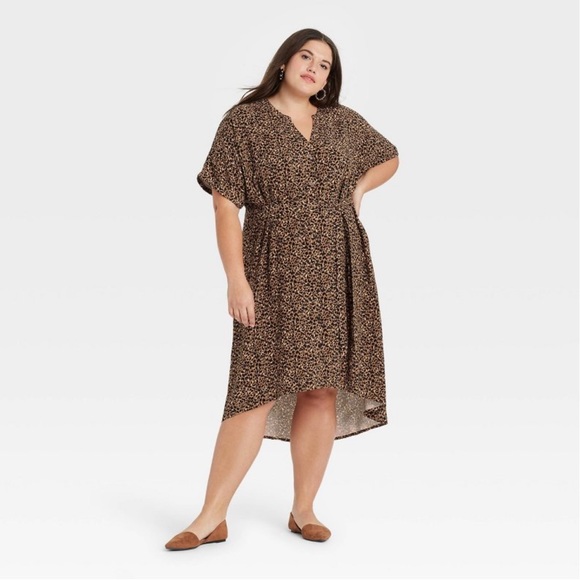 Women Shirt Dress Ava Viv Plus Leopard 